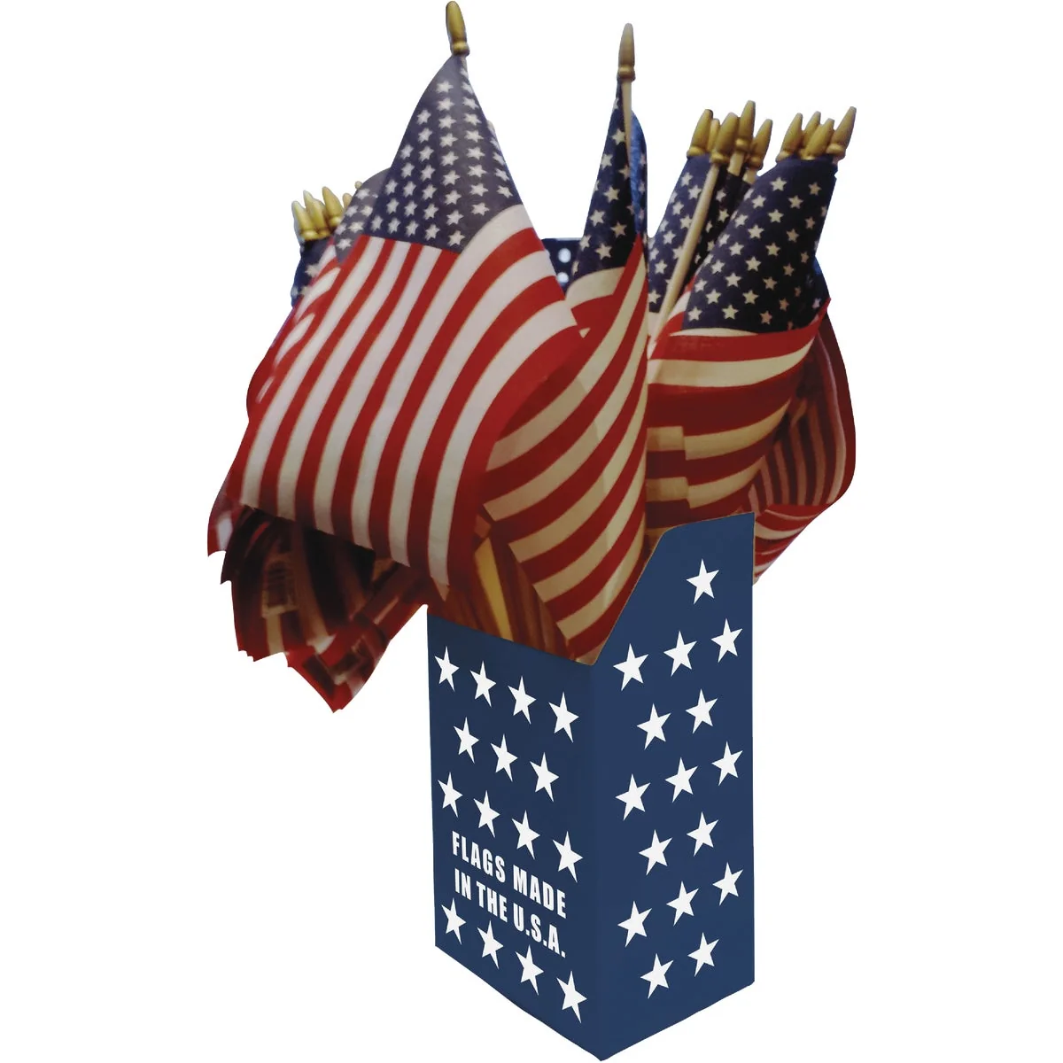 Elegant Valley Forge 8 In. x 12 In. Polycotton American Stick Flag Counter Display 48-Piece High-End