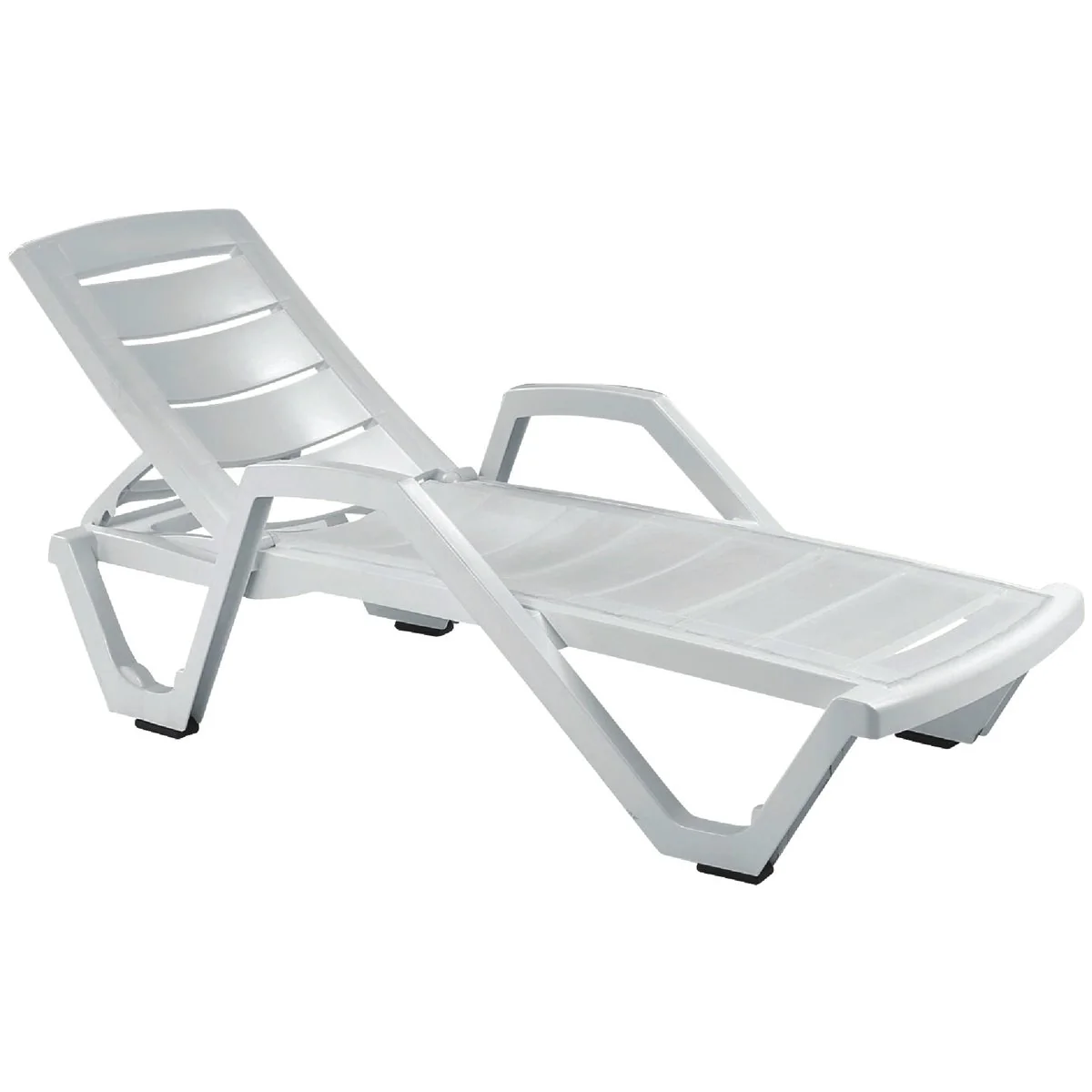 Convenient Gracious Living Baja White Resin Resort Style Lounger Elite