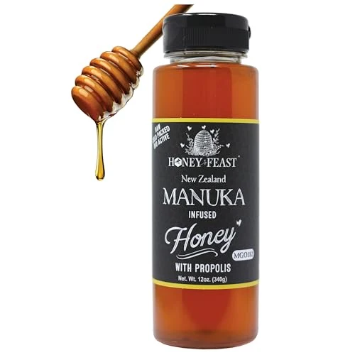 Unique New Zealand Manuka Infused Honey with Propolis 12oz 12 Fl Oz Natural
