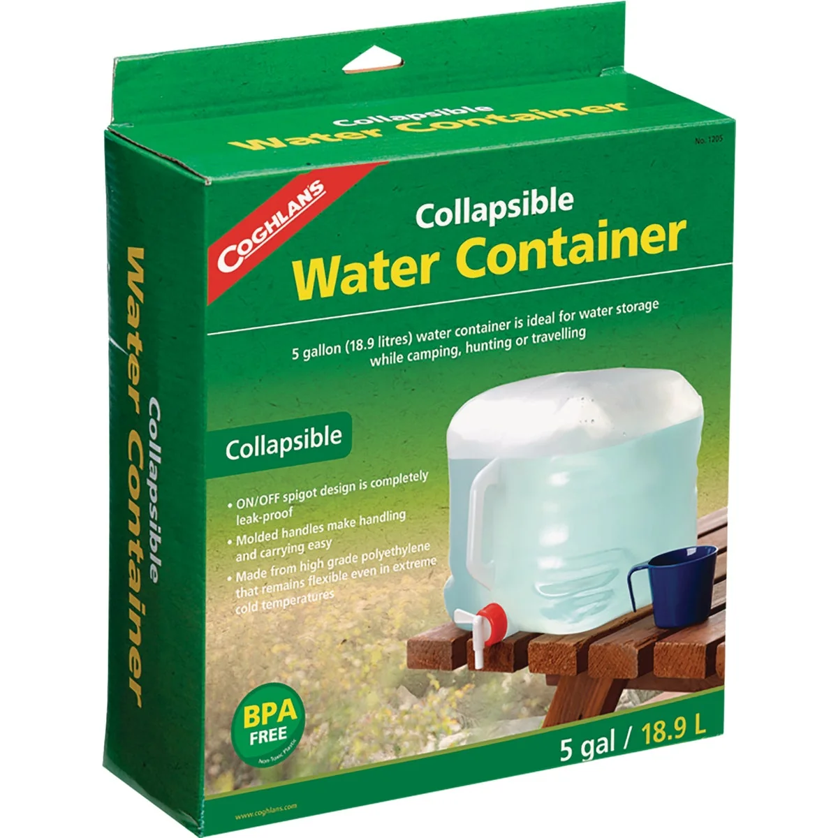 Consistent Coghlans 5 Gal. Collapsible Water Container Secure