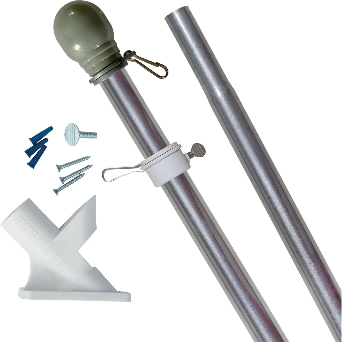 Soft Valley Forge 3.5 Ft. x 5 Ft. Nylon American Flag 6 Ft. Pole Kit Breathable