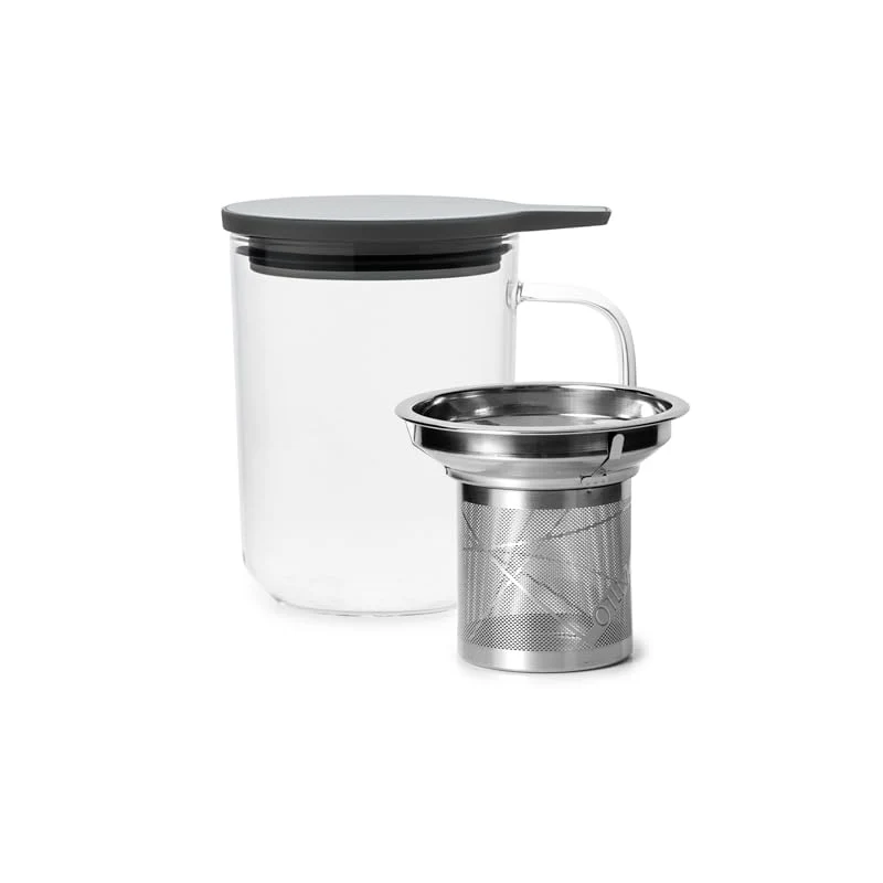 Premium Material Glass Tea Cup with Infuser and Lid Stainless Steel 400ml Practical
