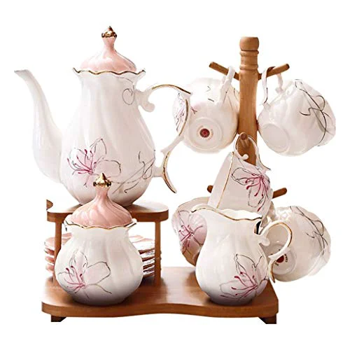 Casual Tea Set Tea Sets Afternoon Tea Set Set Household Coffee Cup Ceramic Teapot Set Flower Cup Wedding Tea Set Gift Coffee Set Quality