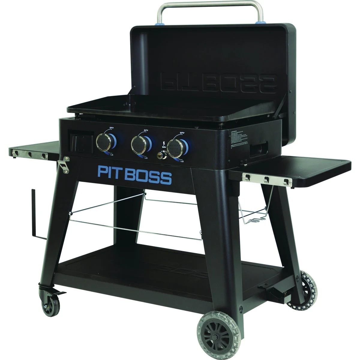 Solid Pit Boss 3-Burner Black Stainless Steel 36 000 BTU 536 Sq. In. Outdoor LP Gas Griddle Comfortable