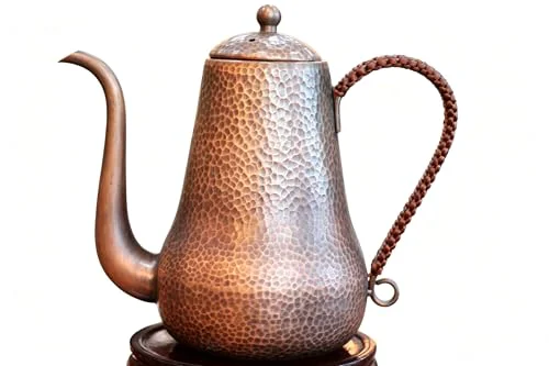 Original Design Hand Forged Copper Swan Neck Teapot Set 6pcs Hammered Art Decor 1000ml Contemporary