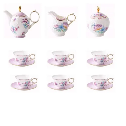 Comfortable Floral Bone China Tea Set Certified