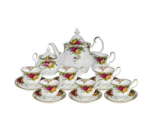 Reusable Old Country Roses 15 Piece Tea Set Dependable