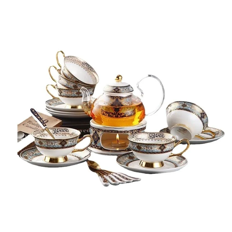 Sustainable English Ceramic Cups Afternoon Tea Sets Home Flower Fruit Teapot Wedding Gift Set Prestigious