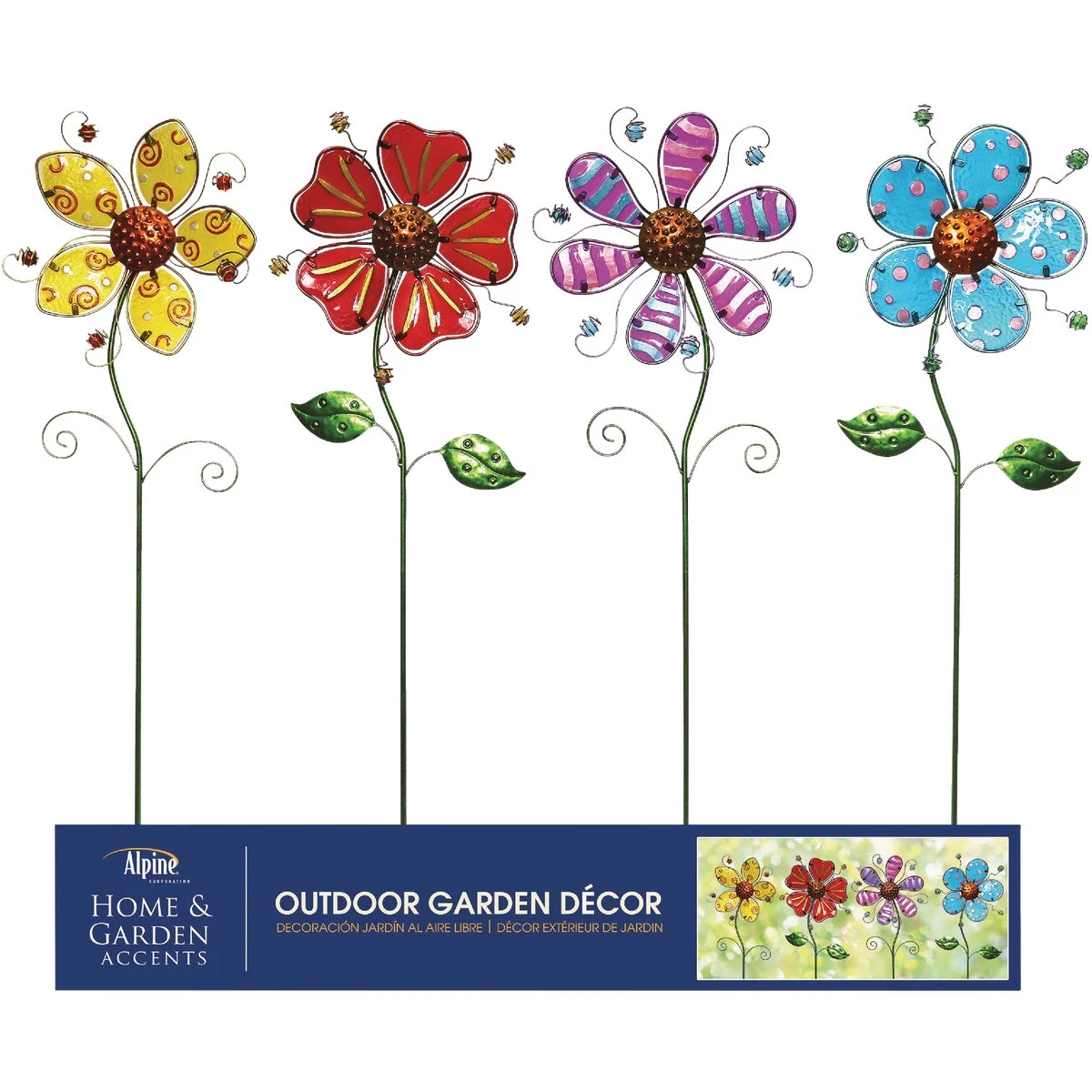 Smart Alpine 36 In. H. Glass Flower Garden Stake Functional