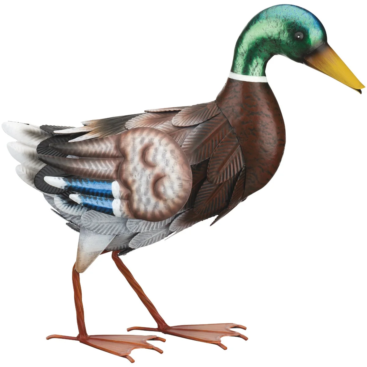 Versatile Regal Art Gift 15.25 In. Metal Walking Mallard Lawn Ornament User-Friendly