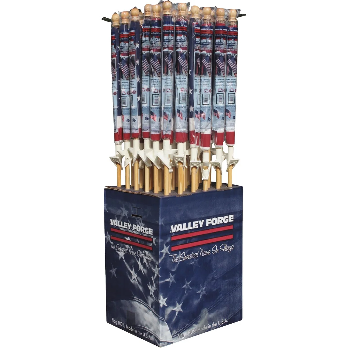 Versatile Valley Forge 2.5 Ft. x 4 Ft. Polycotton American Flag 5 Ft. Pole Kit Display 36-Piece Comfortable