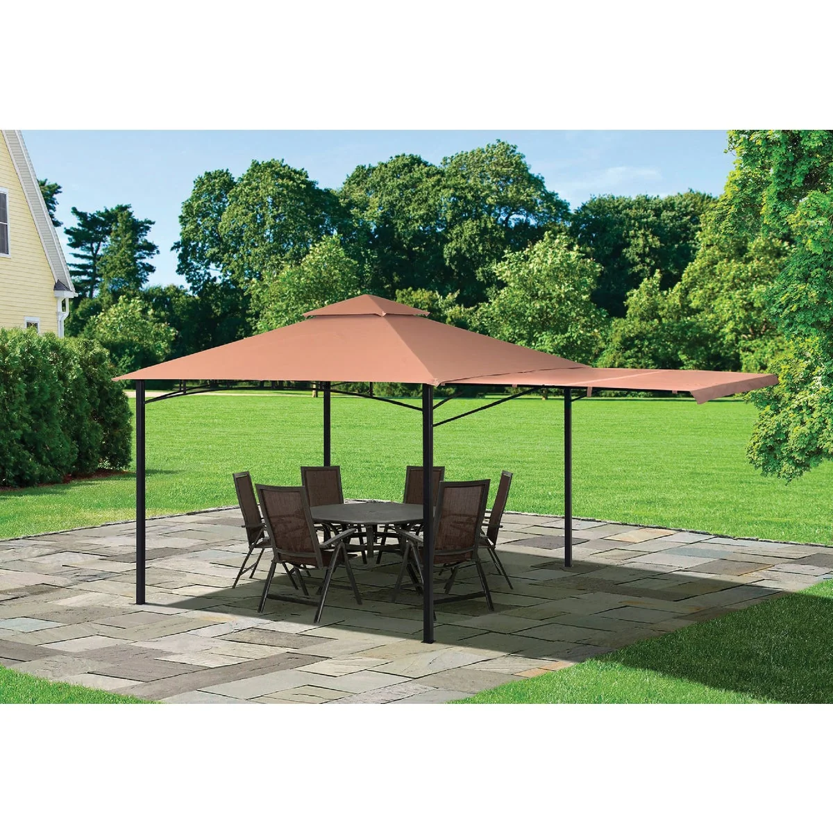 Sophisticated ShelterLogic Redwood 11 Ft. x 11 Ft. High-Quality Bronze Steel Gazebo Easy-to-Use