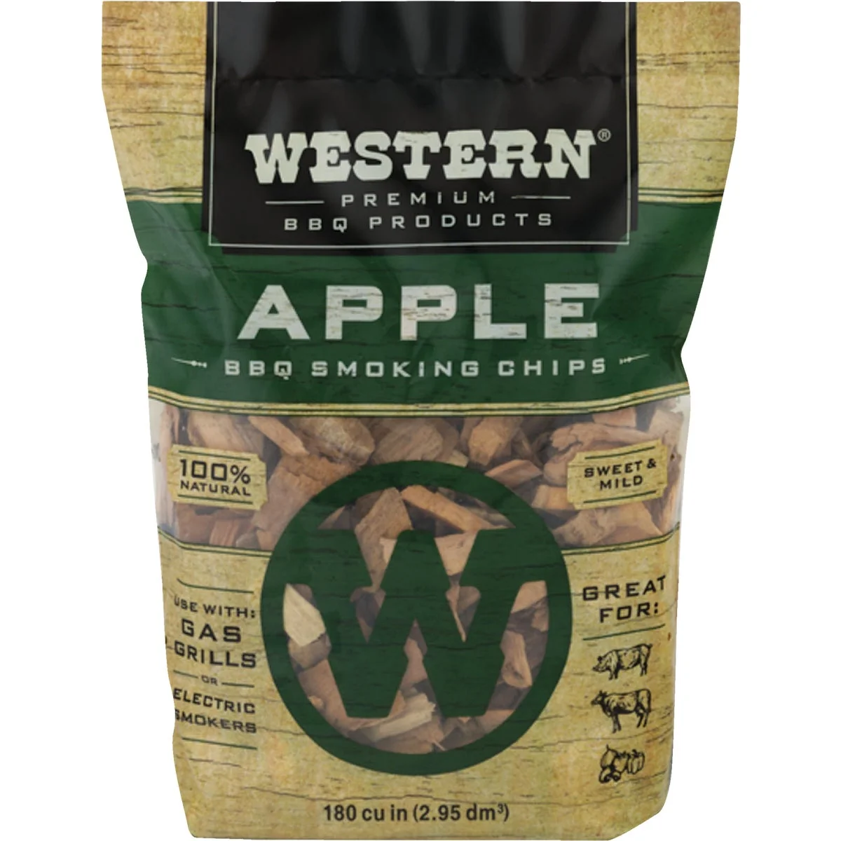Dependable Western 180 Cu. In. Apple Wood Smoking Chips Minimalist