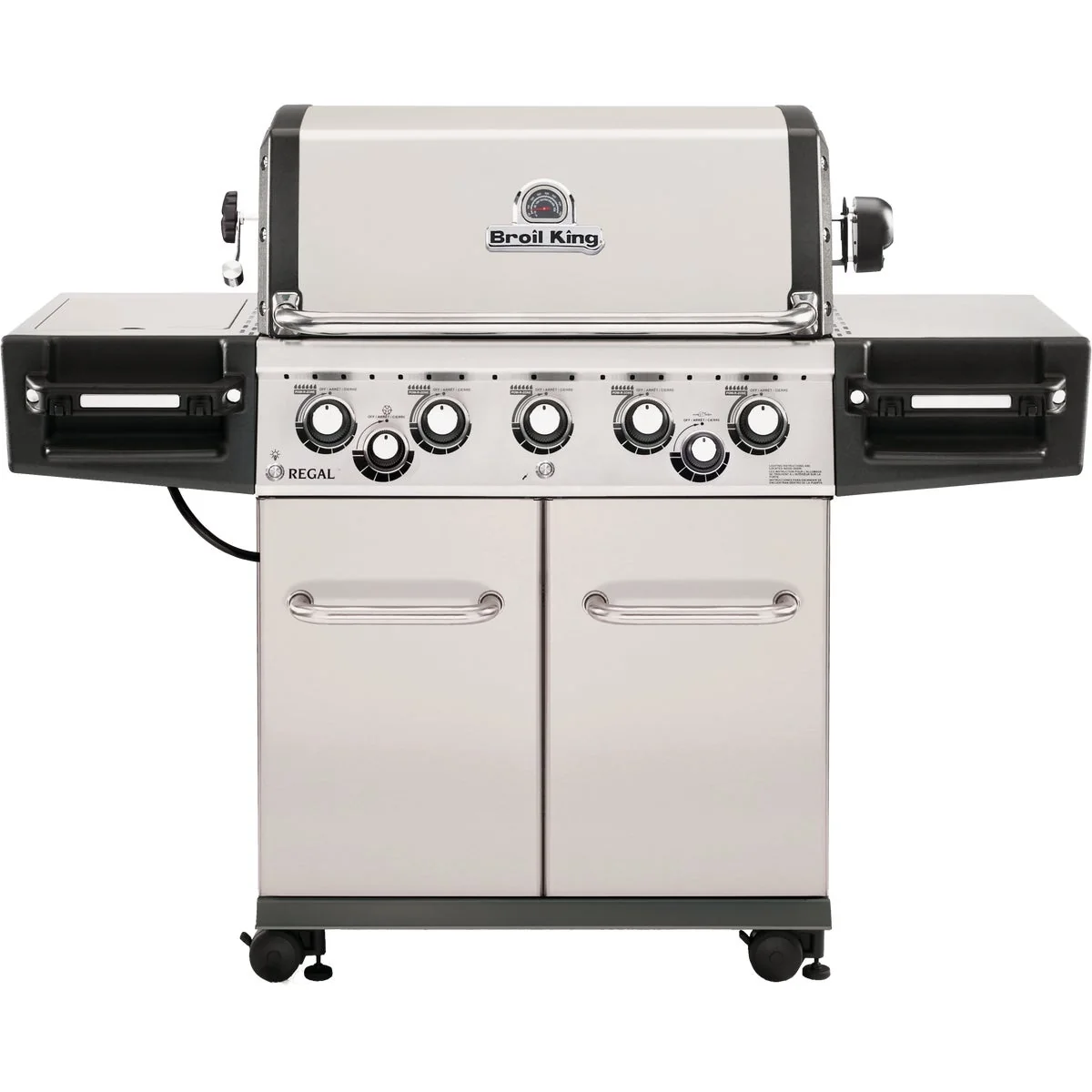 Refined Broil King Regal S590 5-Burner Stainless Steel 55 000 BTU Natural Gas Grill with 10 000 BTU Side-Burner Recyclable