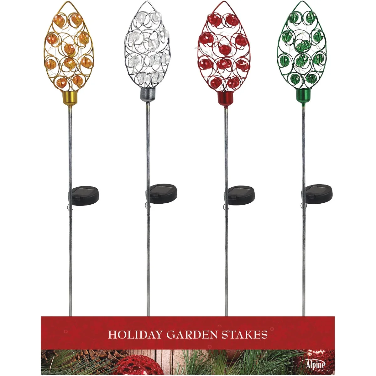 Crafted Alpine 33 In. LED Solar Christmas Bulb Holiday Garden Stake Top-Quality