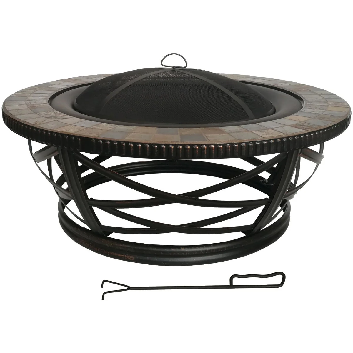 Flexible McKinley 40 In. Round Wood Burning Fire Pit Green