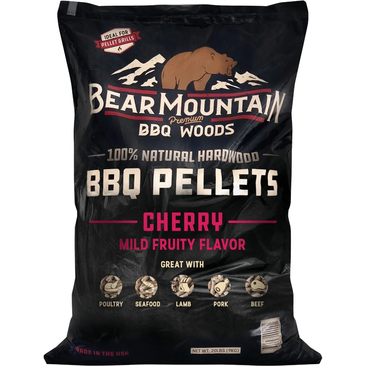 Flexible Bear Mountain BBQ Premium Woods 20 Lb. Cherry Wood Pellet Verified