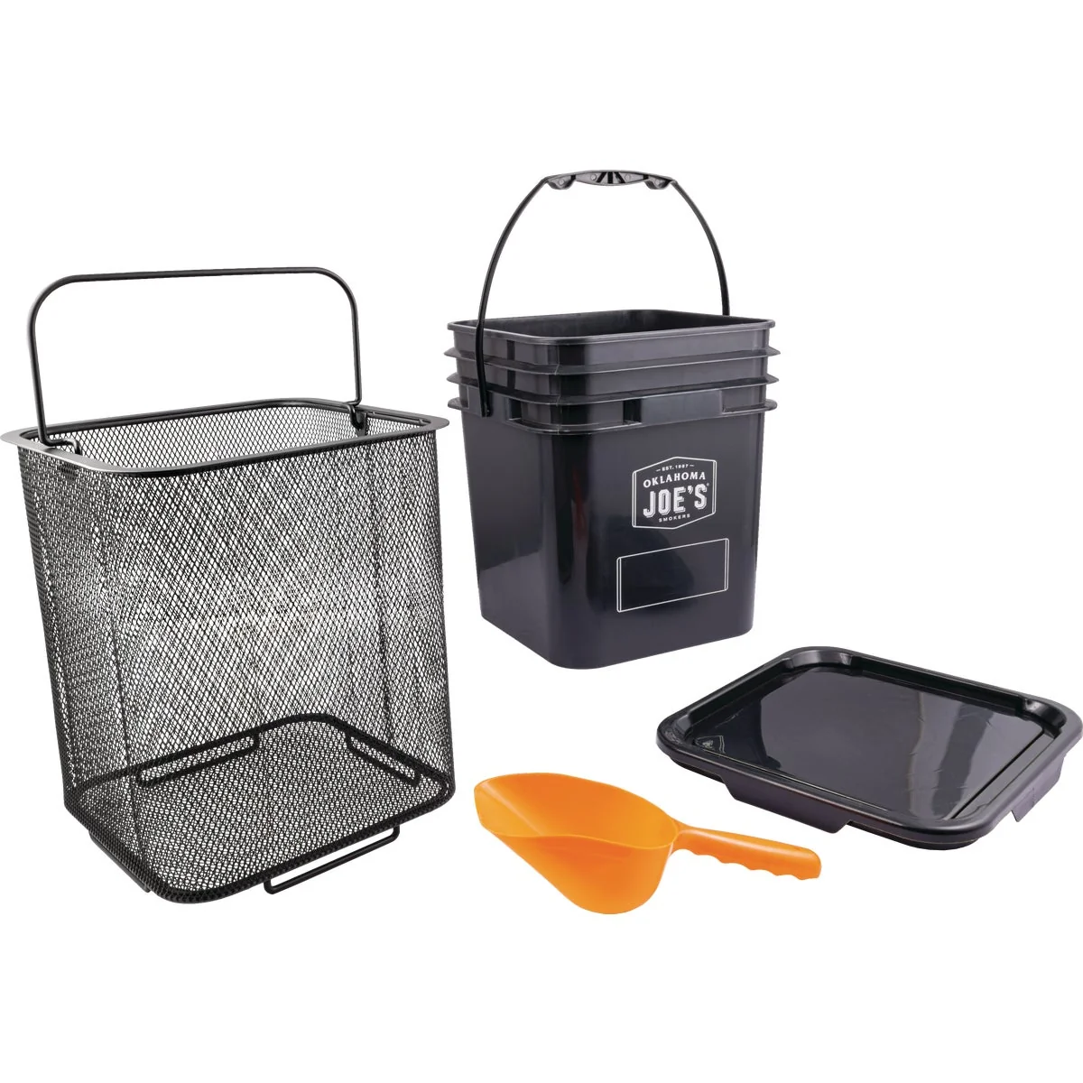 Practical Oklahoma Joe’s 20 Lb. 10.8 In. W. x 12.7 In. L. Pellet Bucket Kit 3-Piece High-Quality