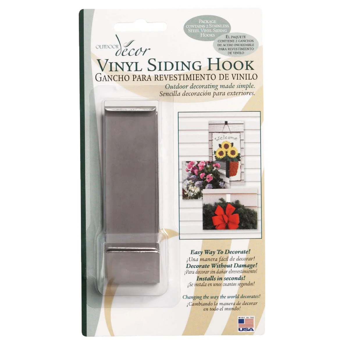 Responsible Outdoor Decor Lip-Hook Vinyl Siding Hook 2-Pack Trusted