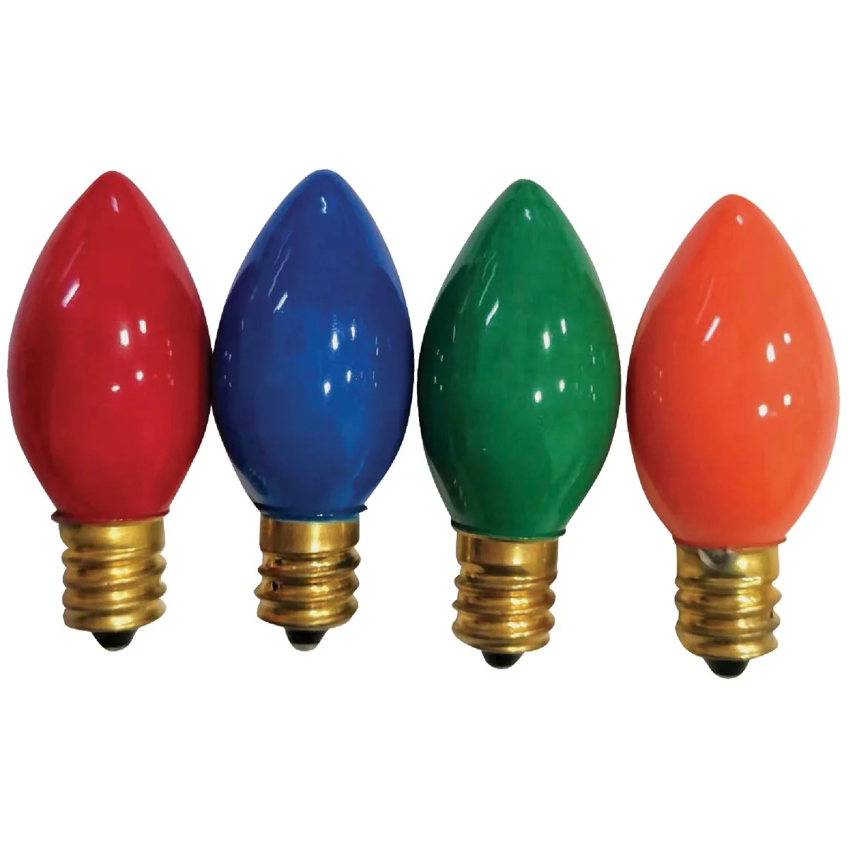 Smooth C7 Multi-Color Ceramic 120V Light Bulb 4-Pack Traditional