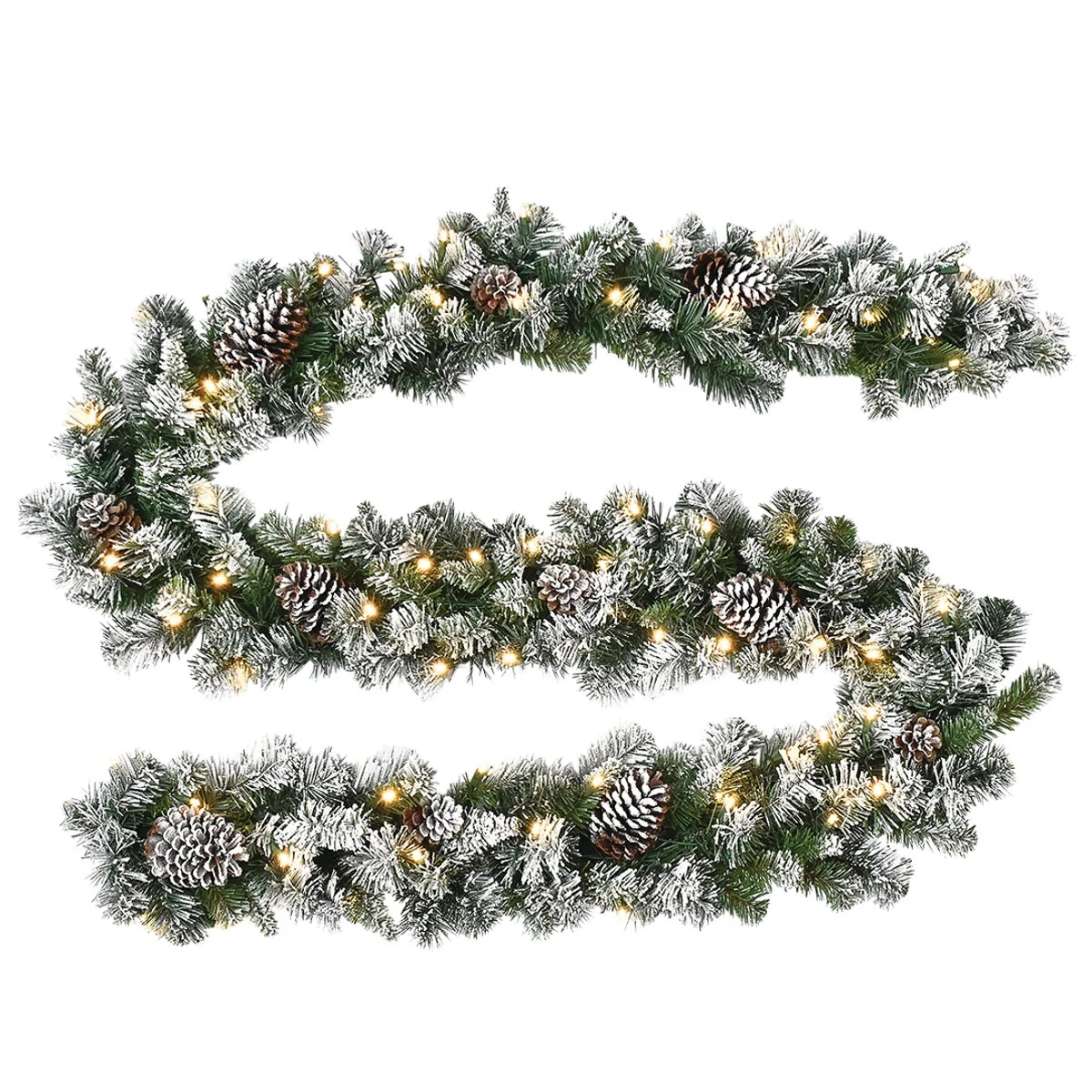 Solid Frosted Forest Morning 9 Ft. Prelit LED Garland Certified