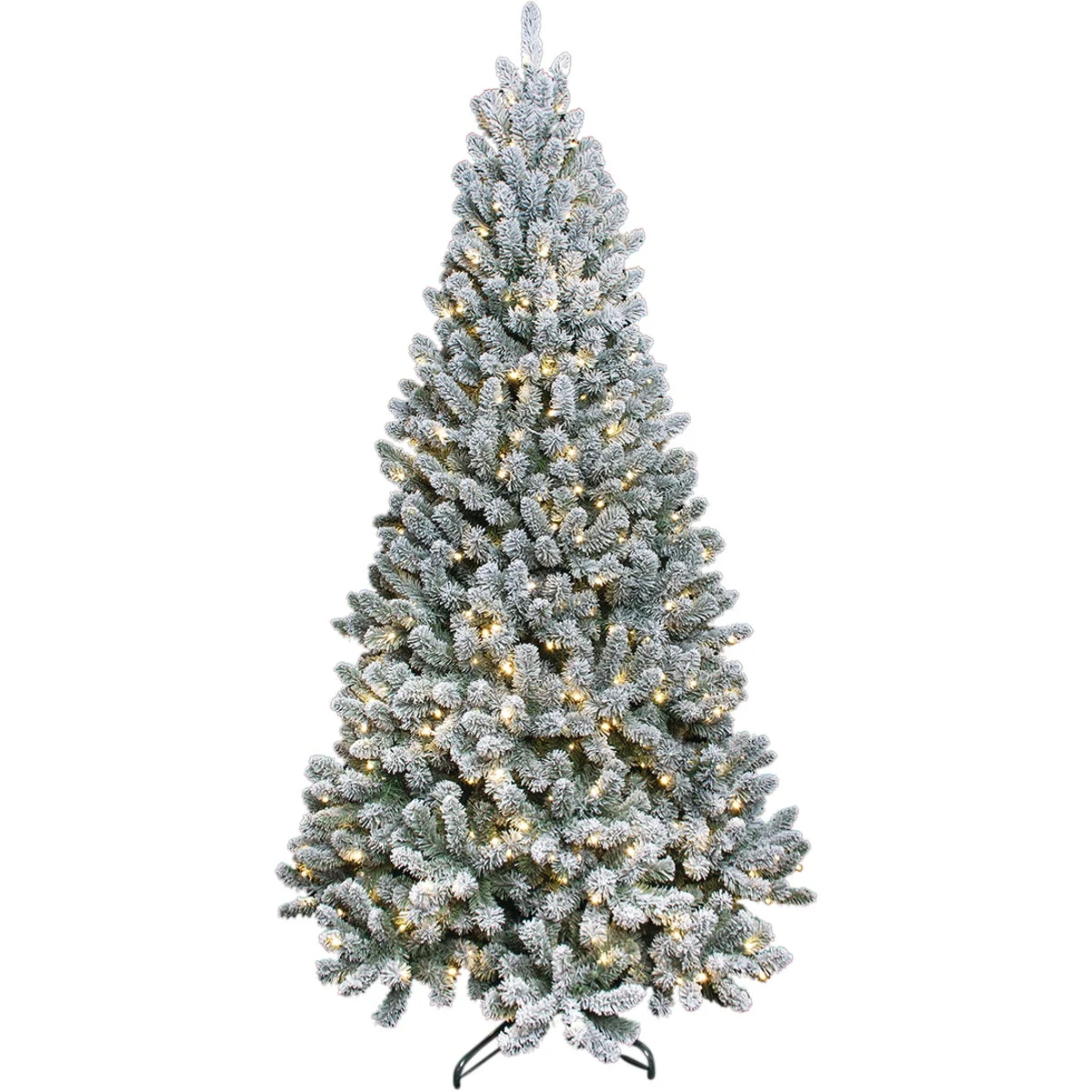 Refined Montana Ridge 7.5 Ft. Flocked Pine 500-Bulb Warm White LED Quick Connect Prelit Artificial Christmas Tree Next-Generation