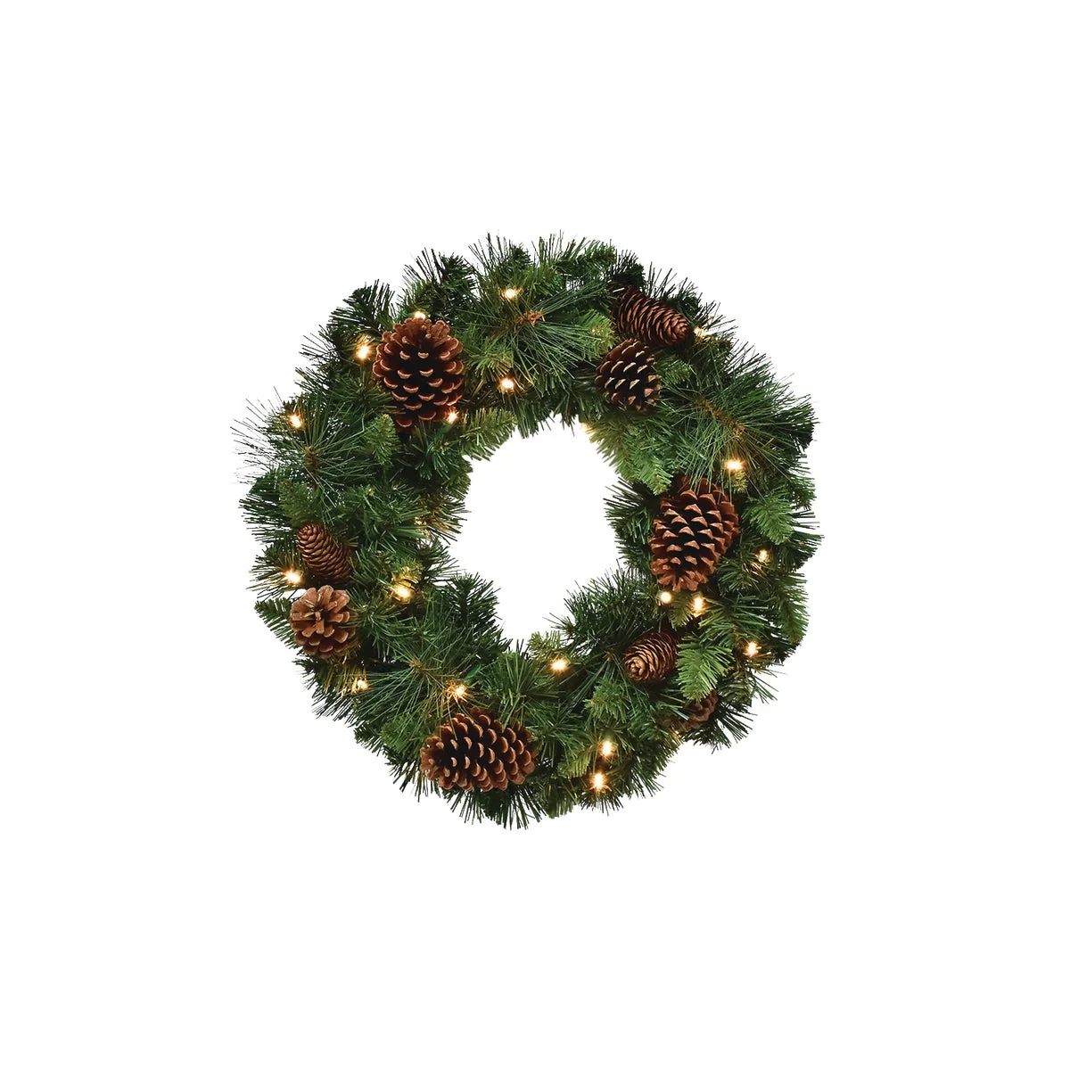 Refined Clayton 18 In. 25-Bulb Warm White LED Prelit Wreath Professional