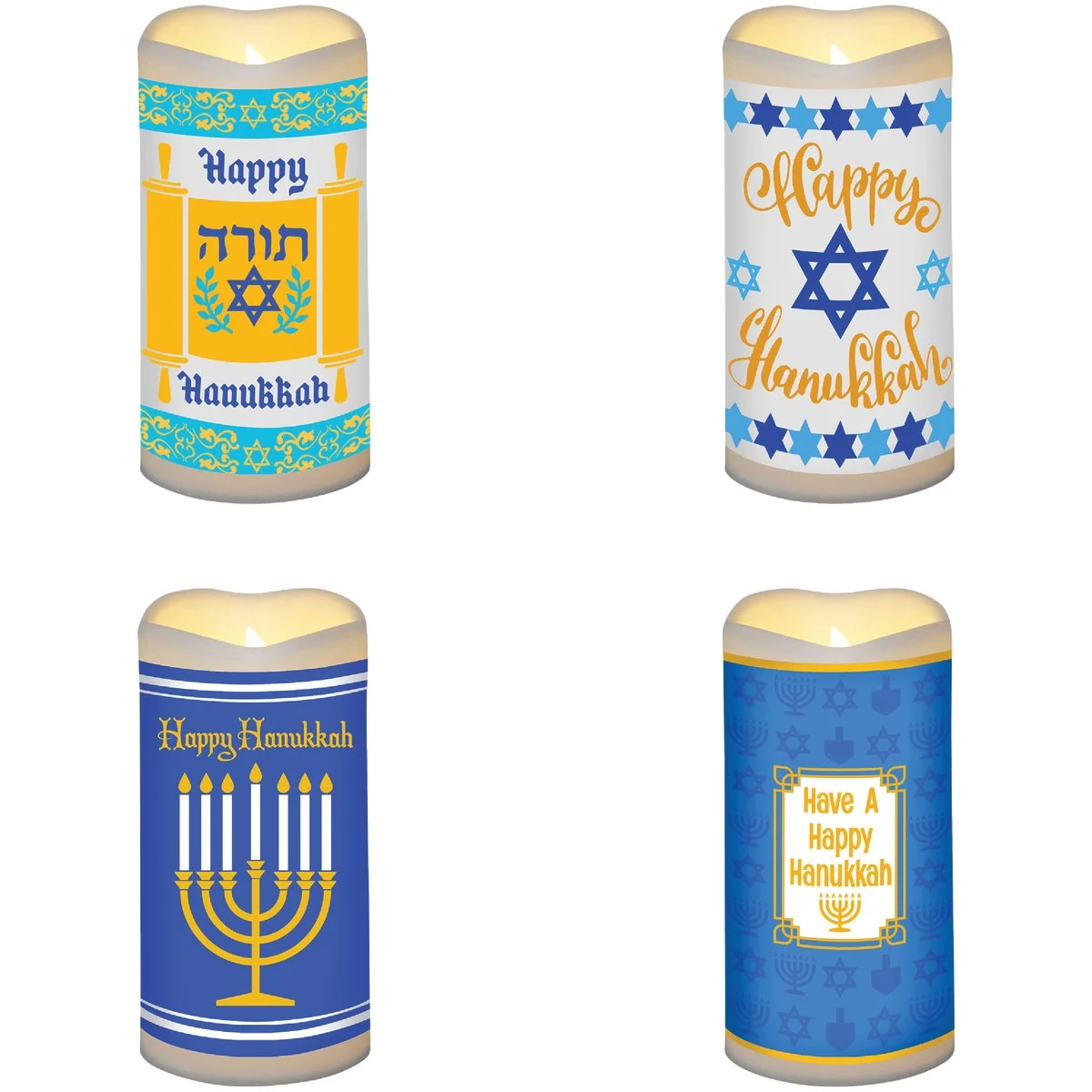 Crafted Alpine 6 In. H. Plastic Battery-Operated LED Hanukkah Candle Casual