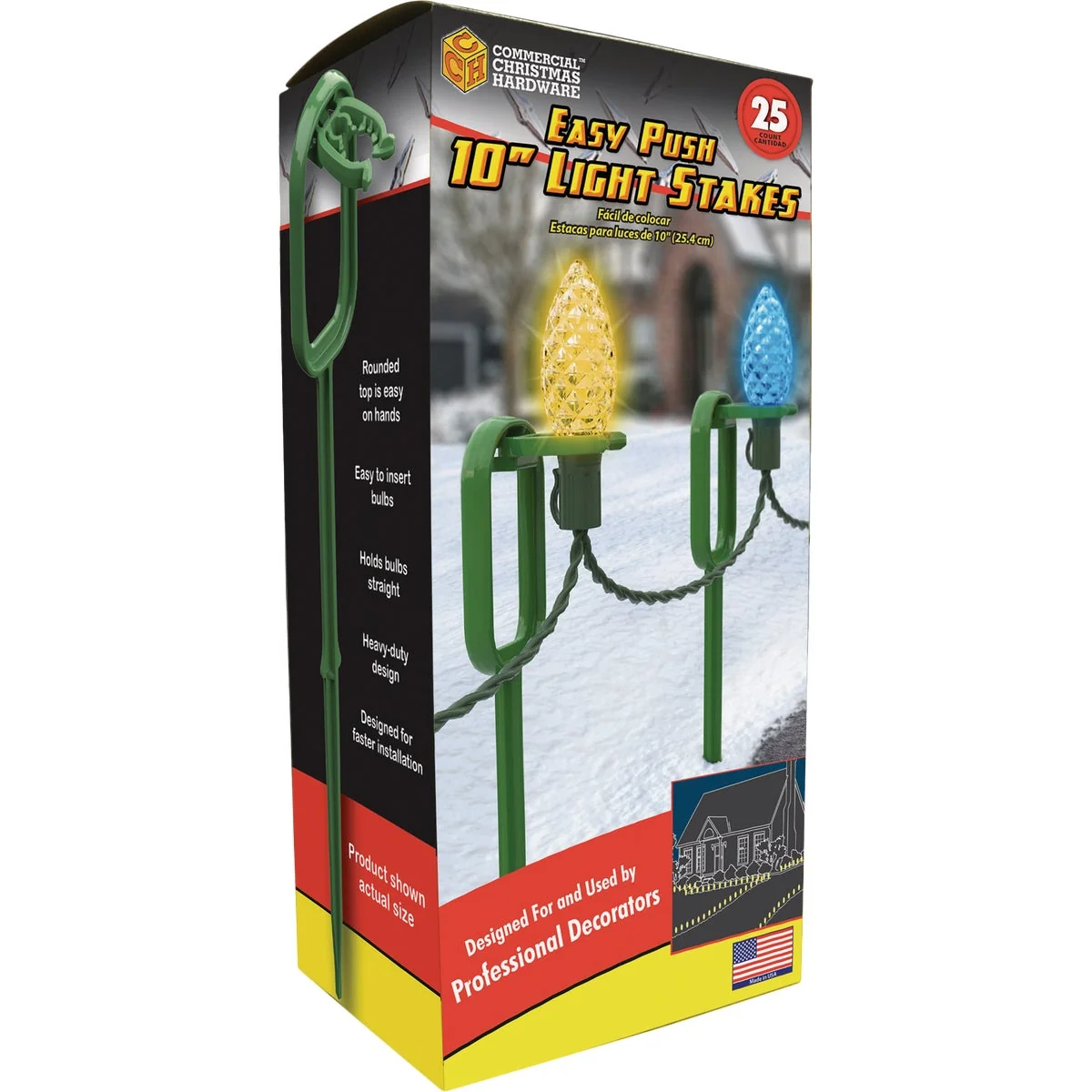Effective Commercial Christmas Hardware Easy Push 10 In. Light Stakes 25-Pack Responsible