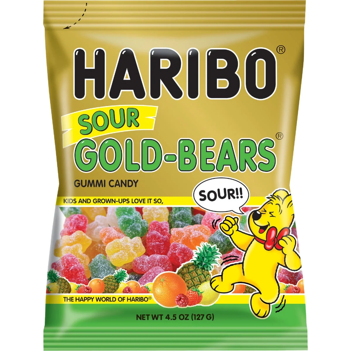 Carefully Designed Haribo Gold-Bears Assorted Sour Fruit Flavor 4.5 Oz. Candy Premium Material