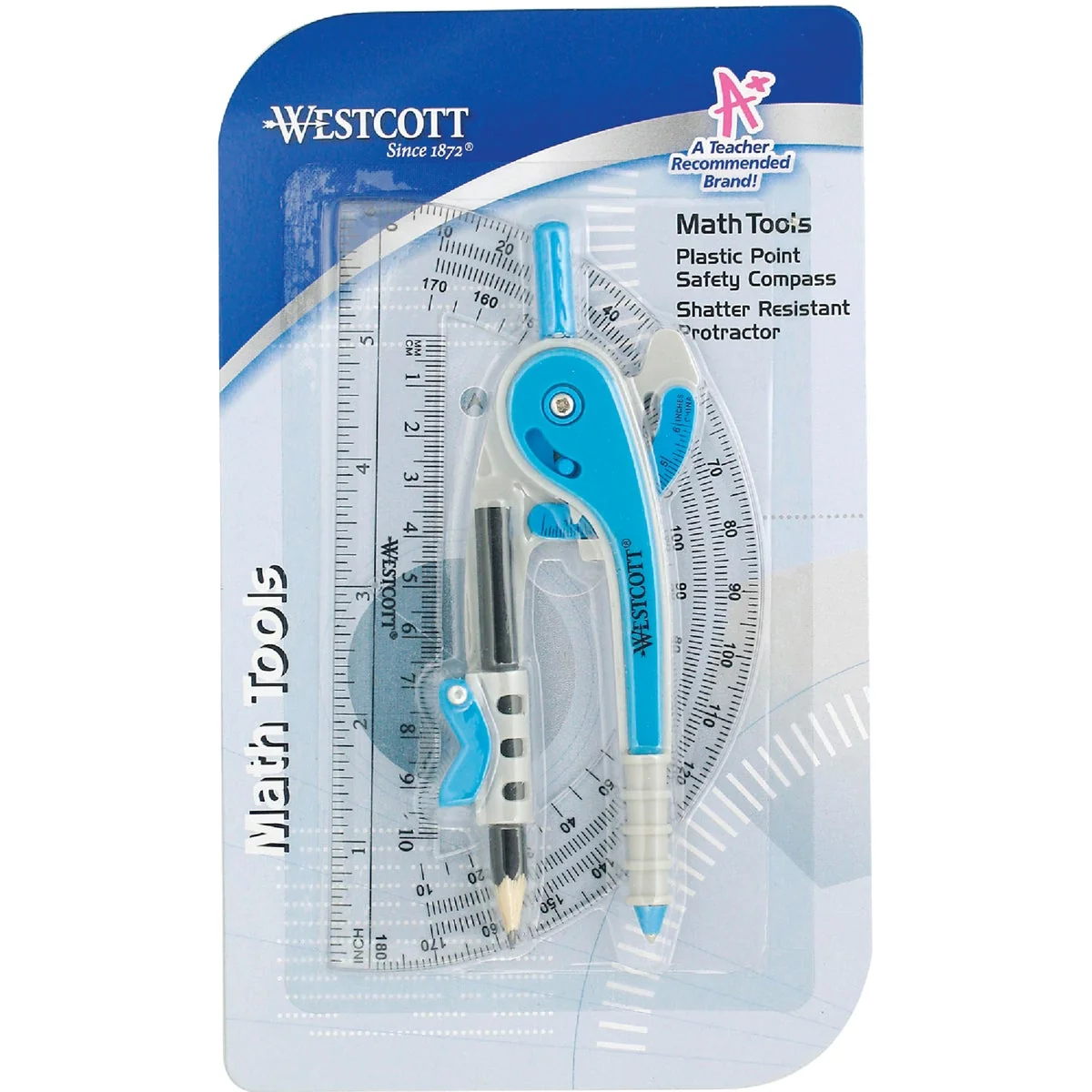 Durable Westcott Compass Protractor Set 2-Piece High-Grade