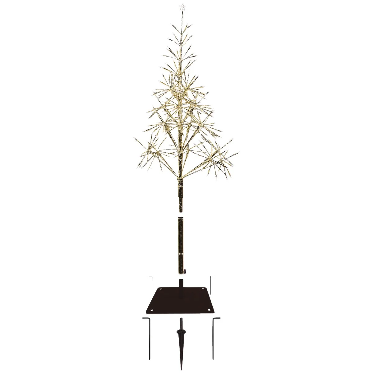 Flexible Alpine 53 In. Festive Gold 380-Bulb Warm White LED Prelit Artificial Christmas Tree Lightweight