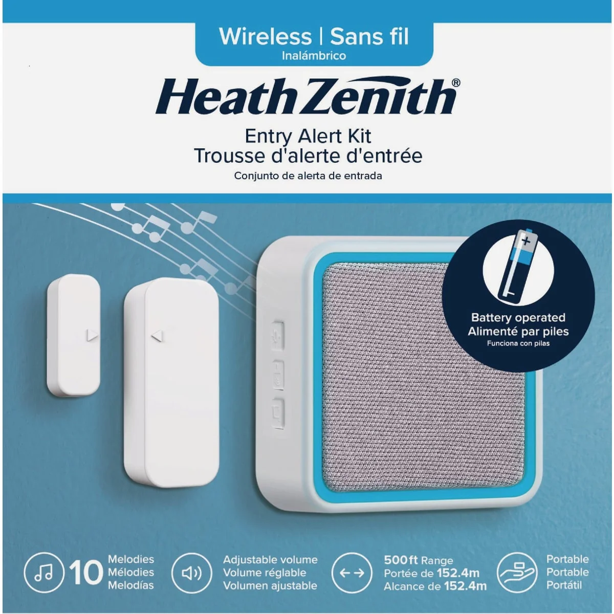 Sustainable Heath Zenith Gray White Wireless Entrance Alert Kit Innovative