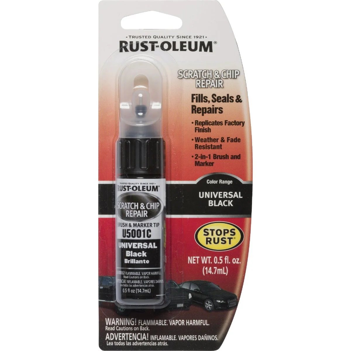 Quality Rust-Oleum Automotive 0.5 Oz. Universal Black Scratch Chip Repair Marker Soft