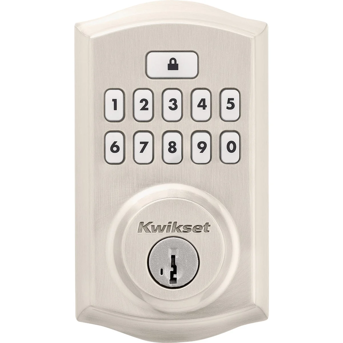 Trendy Kwikset Signature Series Traditional SmartCode Satin Nickel Electronic Deadbolt Convenient