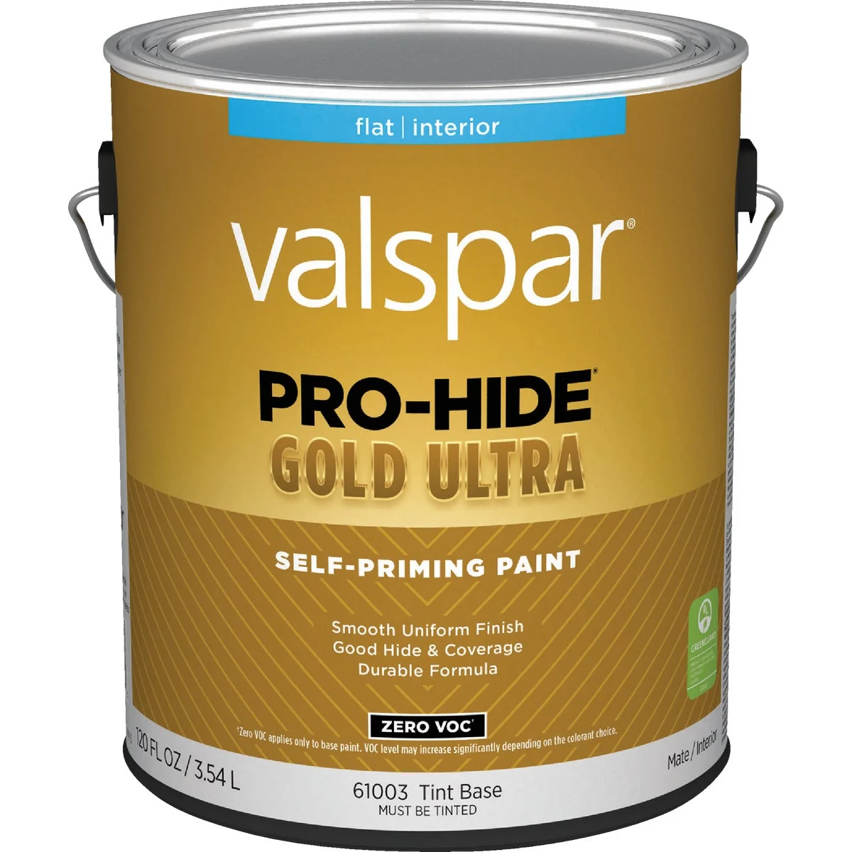 Contemporary Valspar Pro-Hide Gold Ultra Zero VOC Flat Interior Wall Paint Tint Base 1 Gal. High-Performance