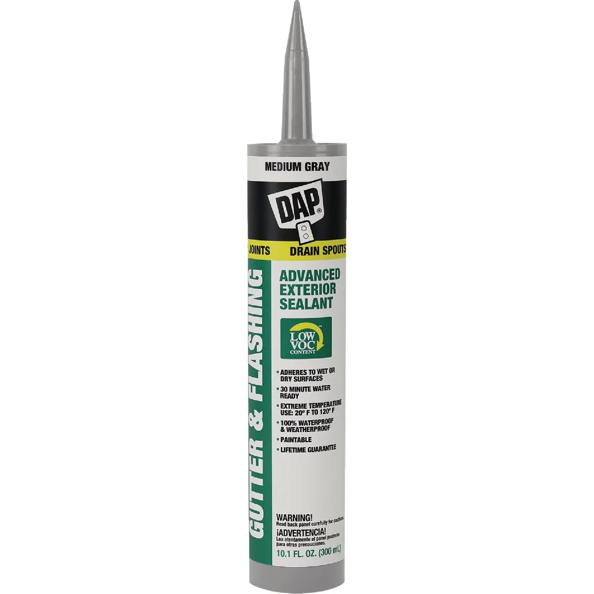 Versatile Dap 10.1 Oz. Gray Advanced VOC-Compliant Exterior Gutter Flashing Sealant Exceptional