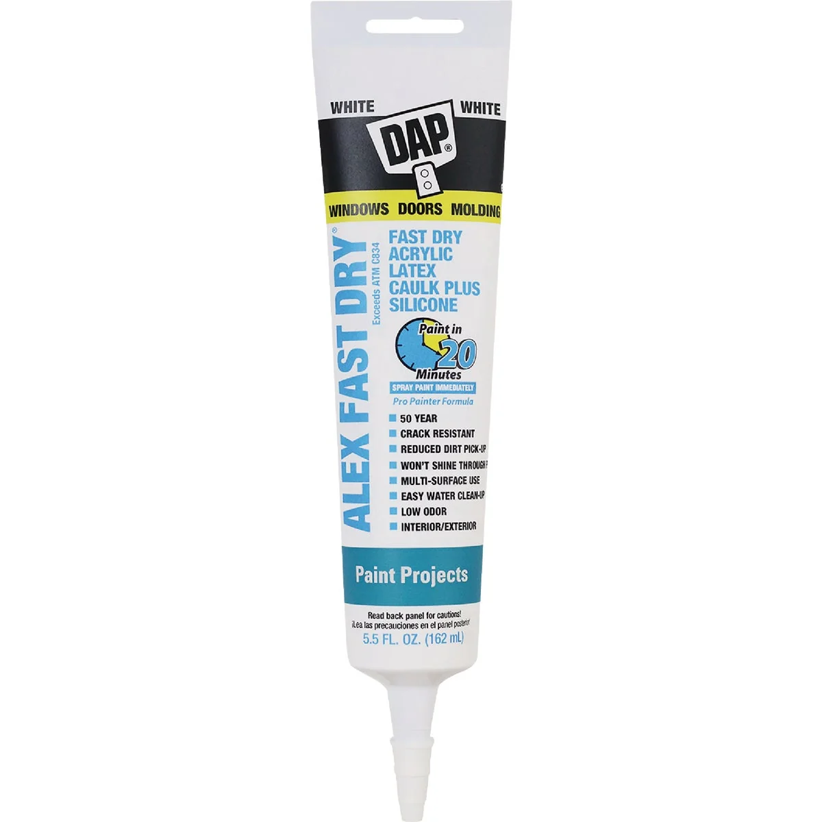 Sustainable Dap Alex Fast Dry 5.5 Oz. White Siliconized Acrylic Latex Caulk Reusable