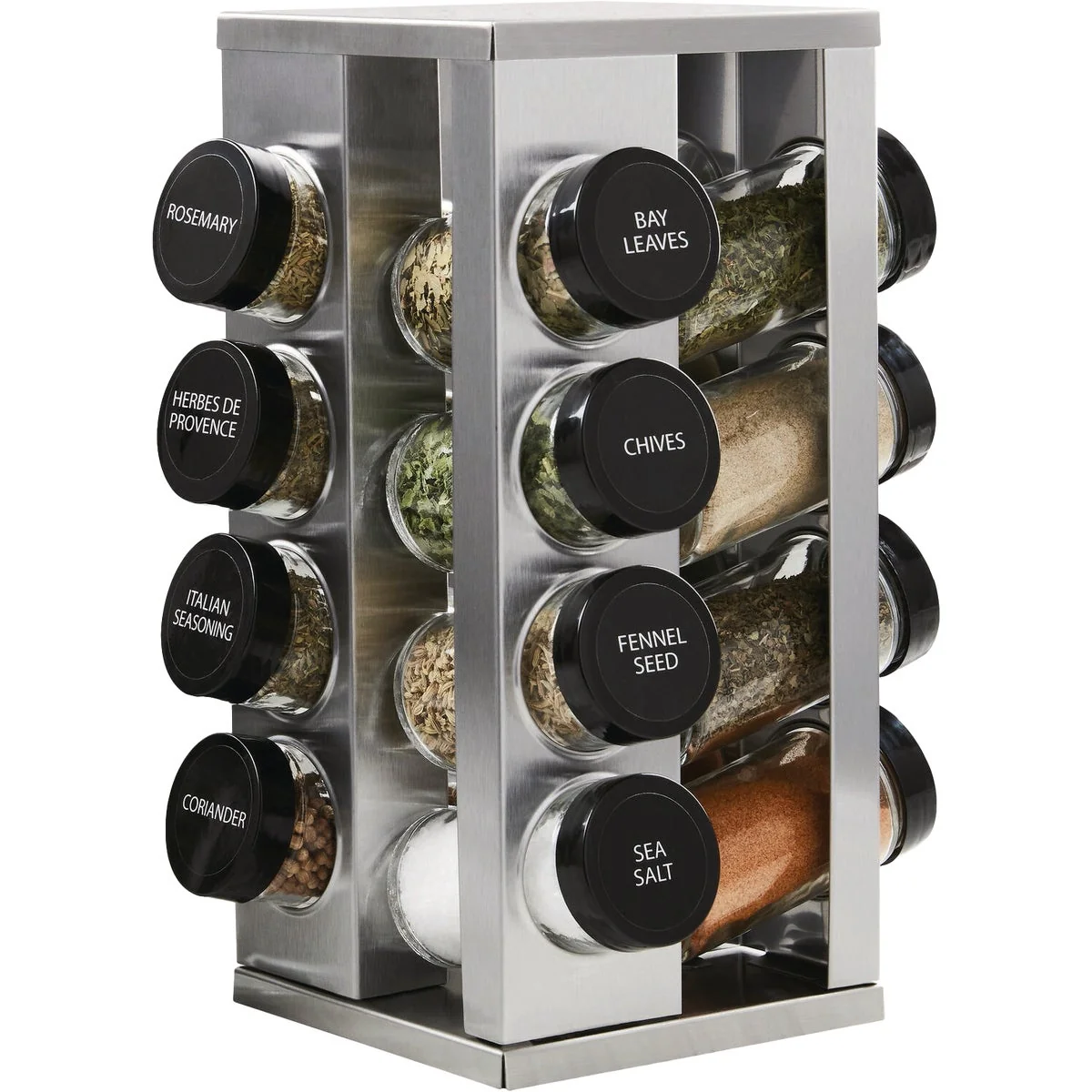 High-Quality Kamenstein Heritage 16-Jar Stainless Steel Revolving Countertop Spice Rack Trusted