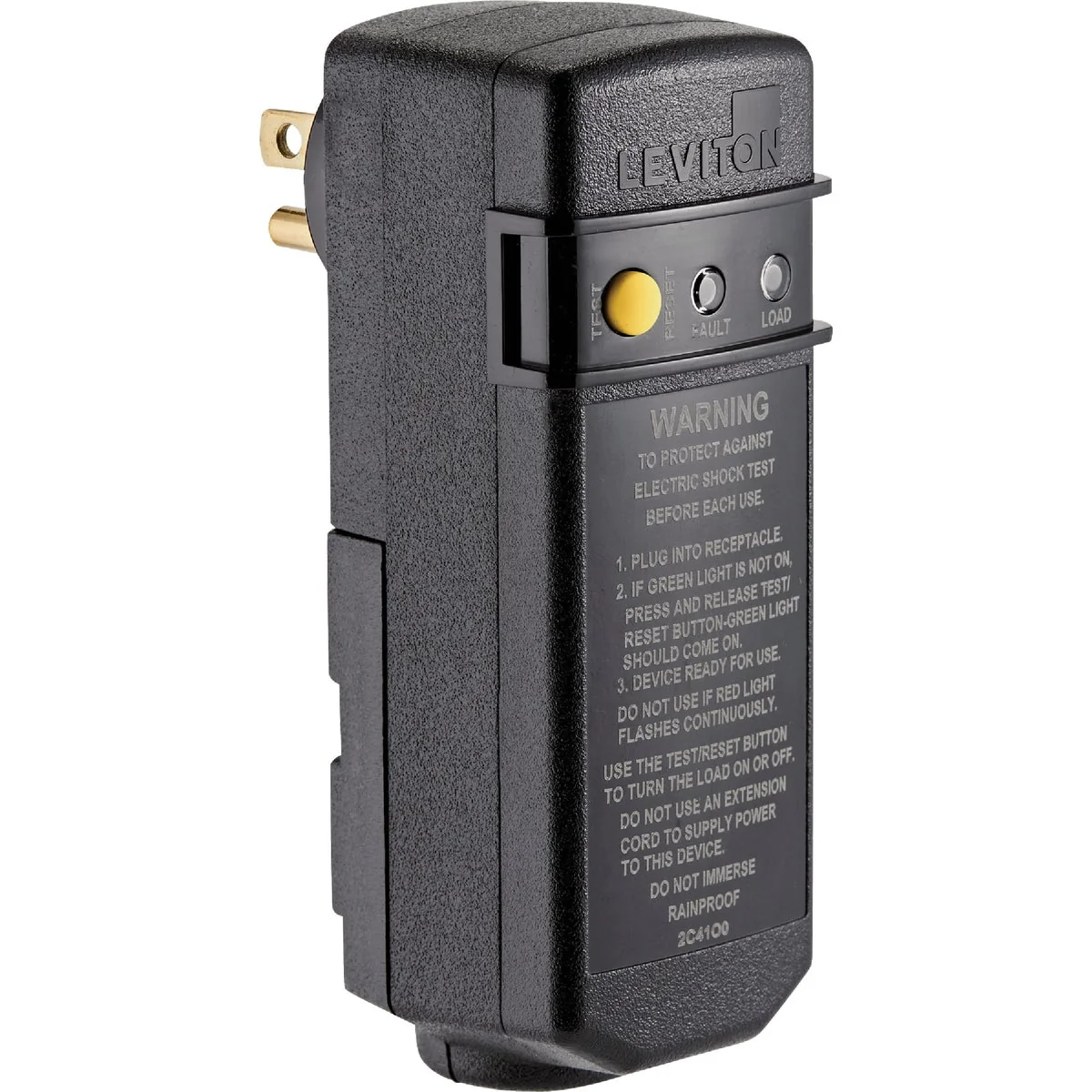 Natural Leviton 15A 120V AC Self-Test Right Angle Plug-In GFCI with Automatic Reset Specialty