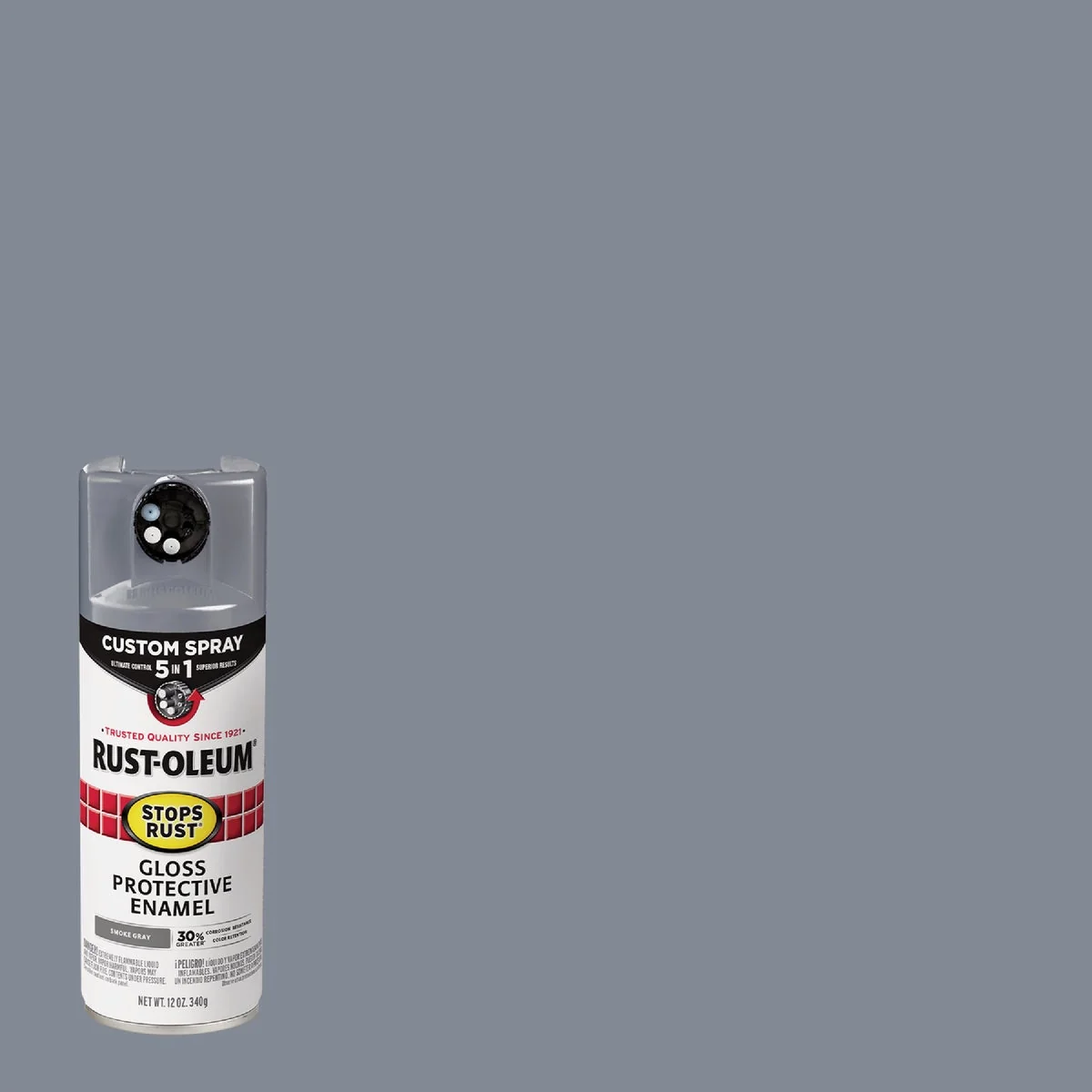 Carefully Designed Rust-Oleum Stops Rust 12 Oz. Custom Spray 5 in 1 Gloss Spray Paint Smoke Gray User-Friendly