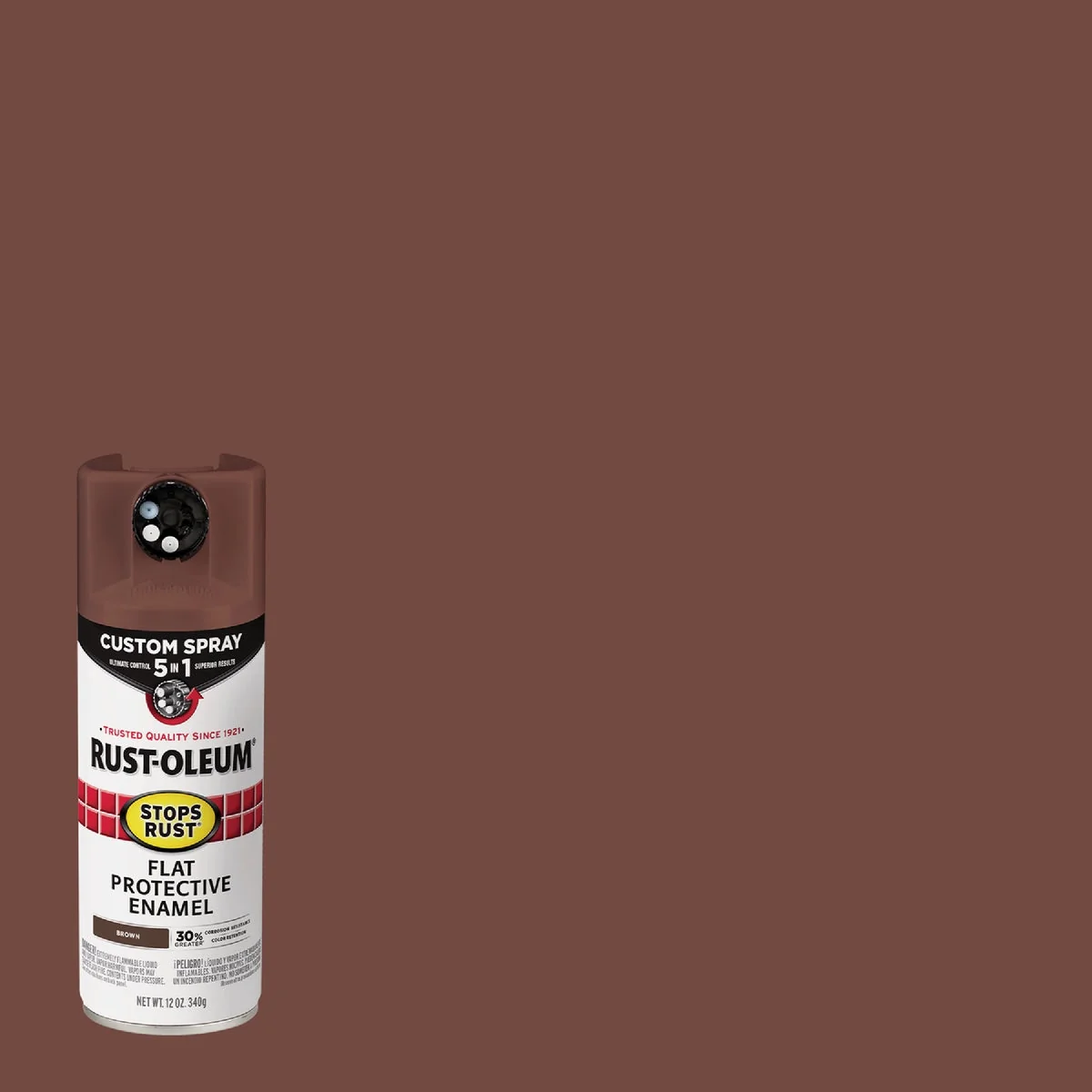 Fine Crafted Rust-Oleum Stops Rust 12 Oz. Custom Spray 5 in 1 Flat Spray Paint Brown Official