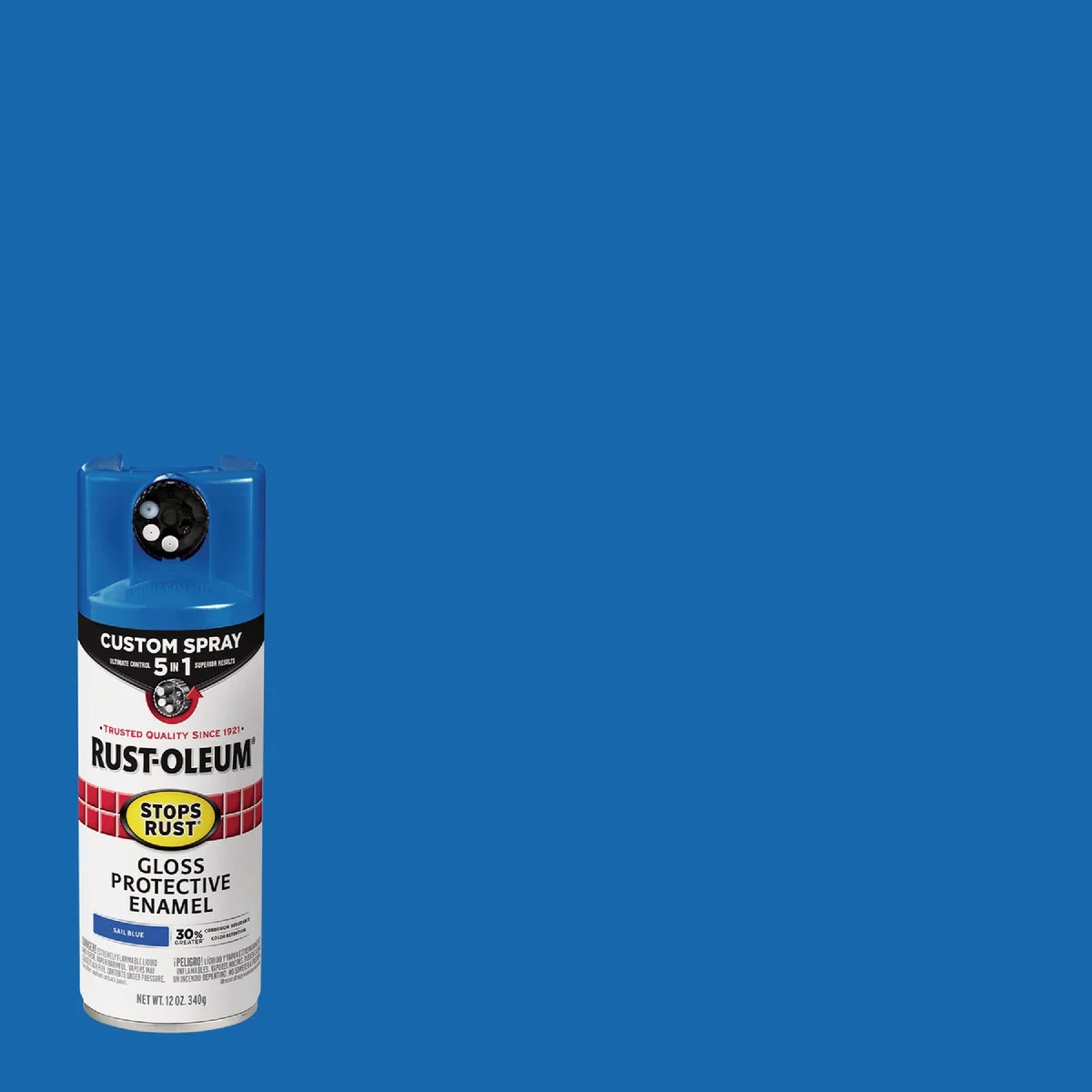 Advanced Rust-Oleum Stops Rust 12 Oz. Custom Spray 5 in 1 Gloss Spray Paint Sail Blue Next-Generation