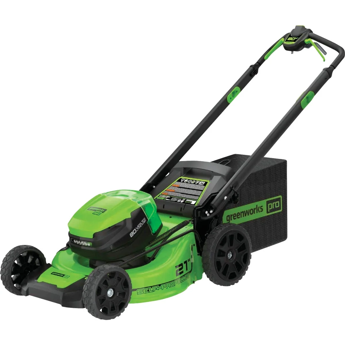High-Grade Greenworks 80V 21 In. Brushless Self-Propelled Lawn Mower w 5.0 Ah Battery Charger Certified