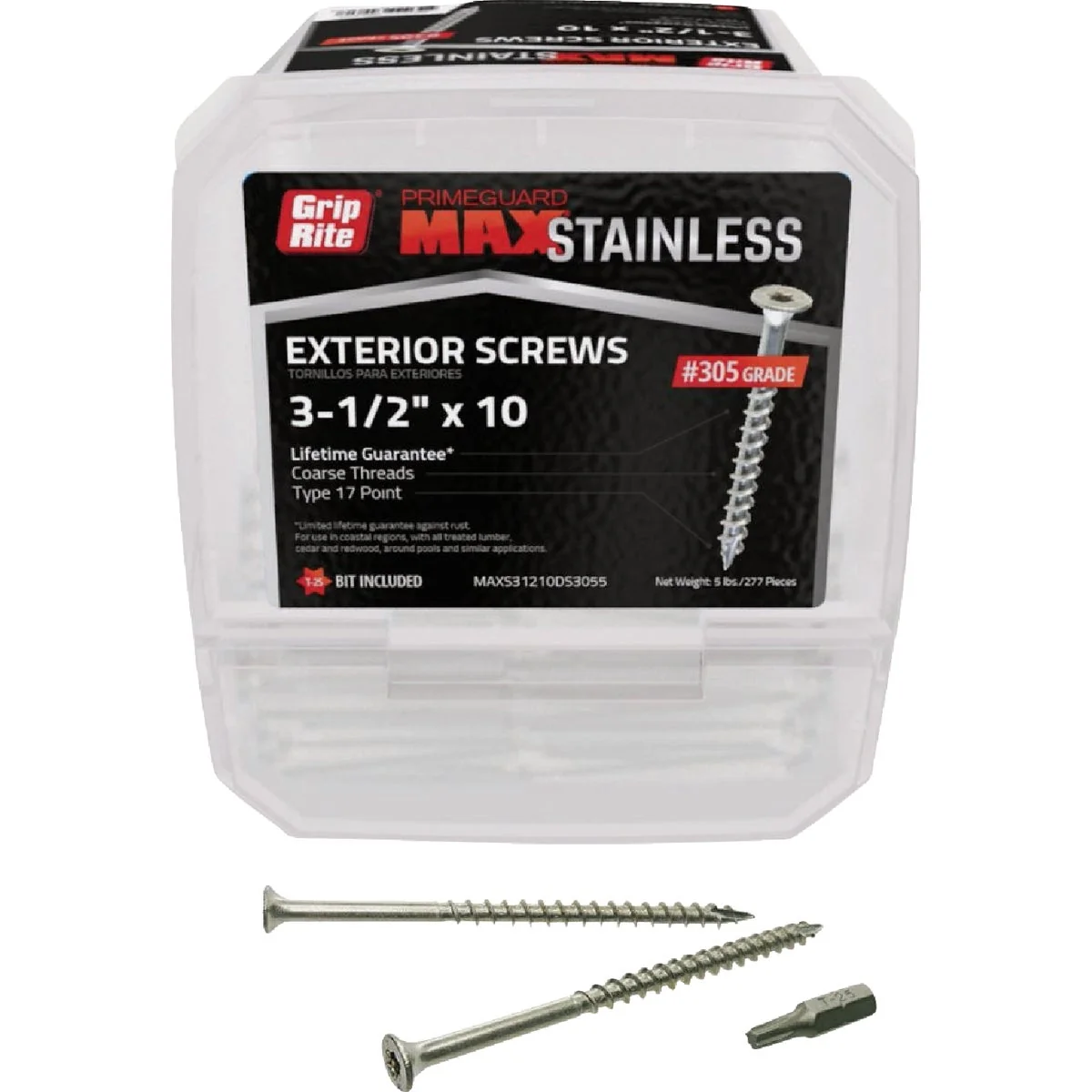 Carefully Designed Grip-Rite Max 3-1 2 In. T17 ST20 305 Stainless Steel Deck Screw 5 Lb. Verified