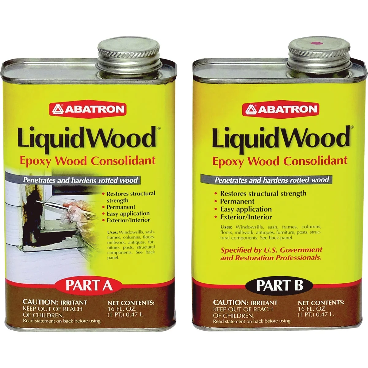 Fine Crafted Abatron LiquidWood – Includes 1 Pt. Part A 1 Pt. Part B Certified
