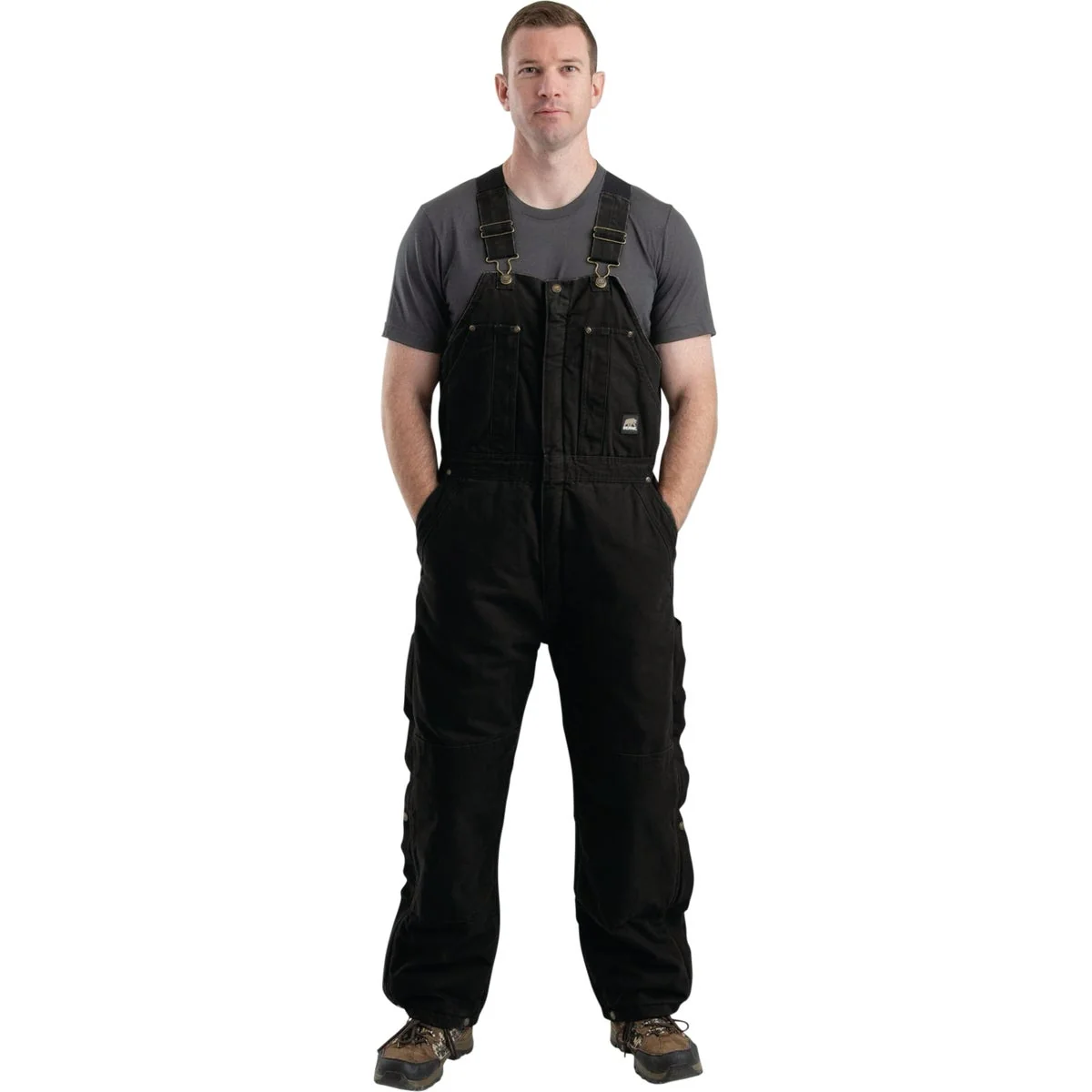 User-Friendly Berne Men’s Large Black Heartland Insulated Washed Duck Bib Overalls Innovative