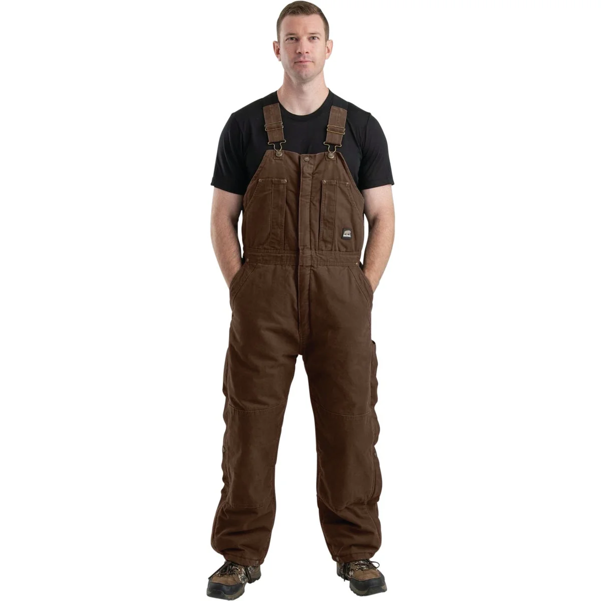Responsible Berne Men’s XL Bark Heartland Insulated Washed Duck Bib Overalls Casual