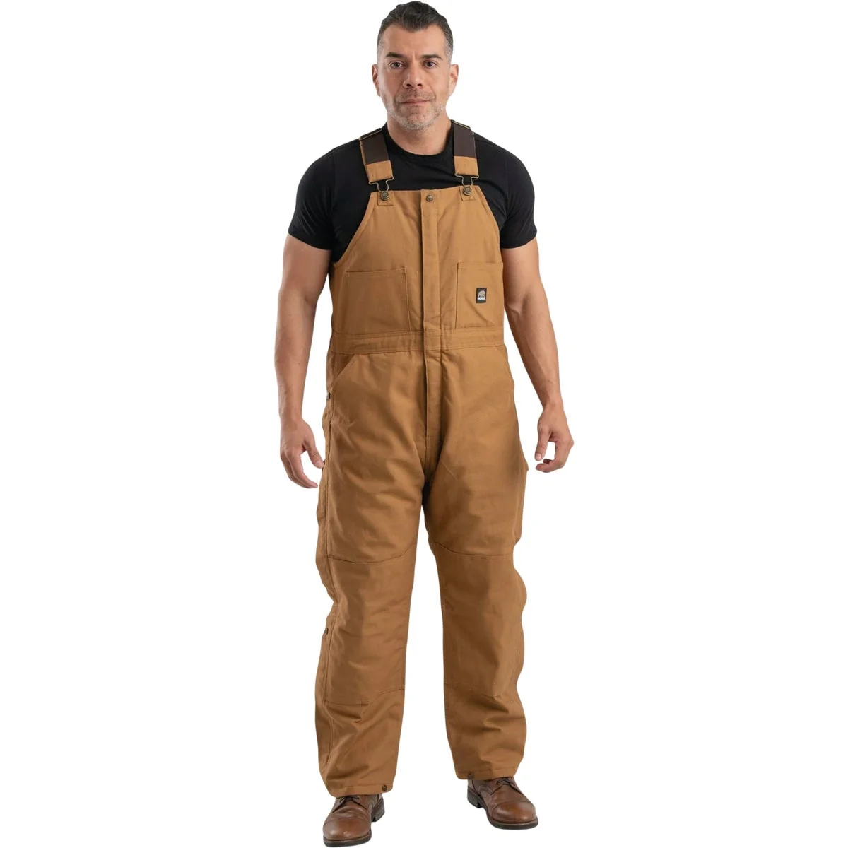 Expertly Made Berne Men’s XL Brown Duck Heritage Insulated Duck Bib Overalls Crafted