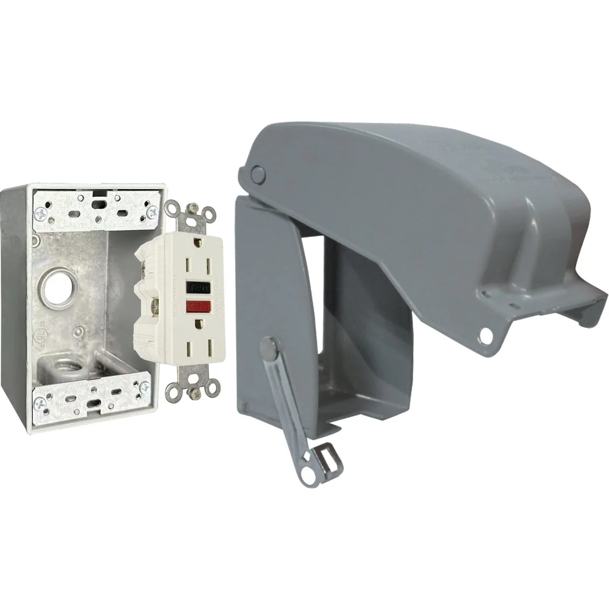 Contemporary Southwire 7-In-1 Clear Metallic Vertical Weatherproof While In-Use GFCI Kit Certified